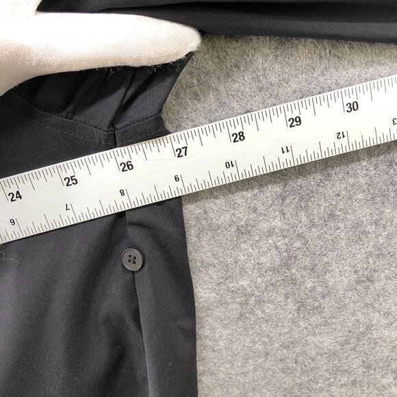 Carbon 38 Oversized Button Up Shirt Womens M Black Long Sleeve Stretch Cotton - Picture 9 of 11